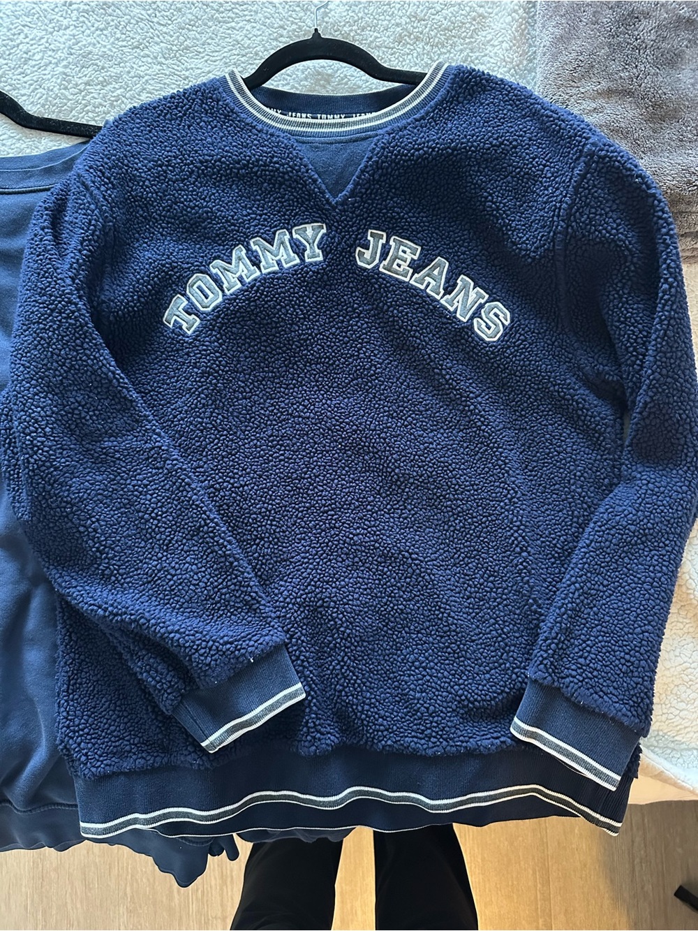 Tommy Hilfiger Navy Sherpa 'Tommy Jeans' Crewneck Sweater